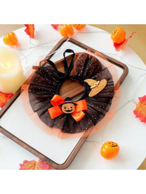 PUOŠNI APYKAKLĖ ŠUNIMS, UŽRIŠAMA, HALLOWEEN (ORANŽINĖ)