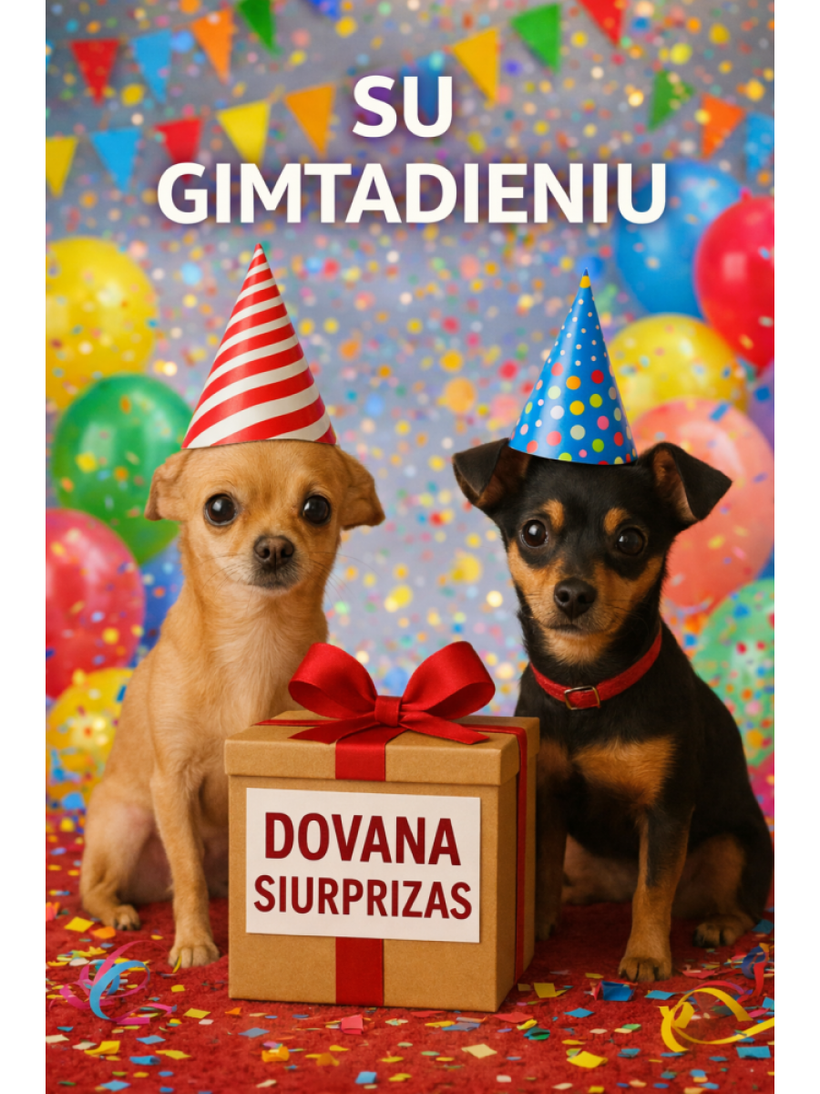 DOVANA - SIURPRIZAS "GIMTADIENIS" (MAŽŲ VEISLIŲ ŠUNIMS)