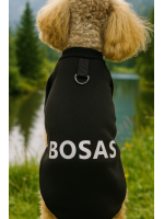 DŽEMPERIS ŠUNIUKUI SU KILPUTE PAVADĖLIUI PRISEGTI "BOSAS" (JUODAS)