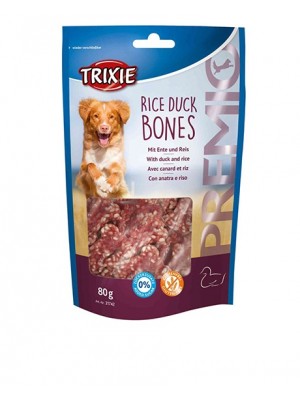 Trixie Premio Rice Duck Bones skanėstai šunims su antiena, 80g