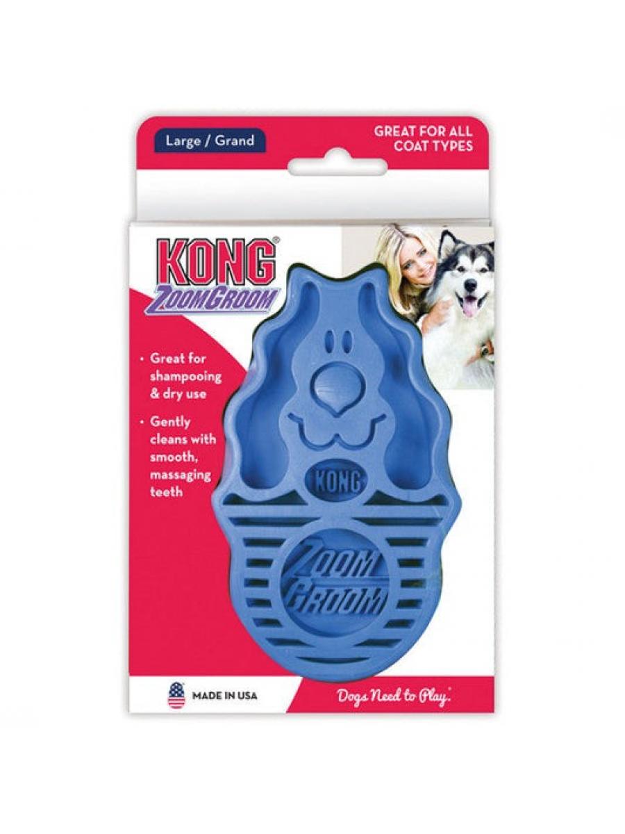 KONG Zoom Groom guminės masažo šukos šunims,12cm