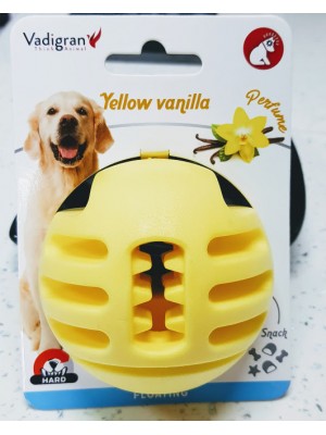 VDG TPR Vanilla Yellow Ball skanėstų kamuolys didesniam šuniui 8cm